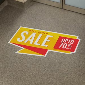 Floor Decals Announcing Sales