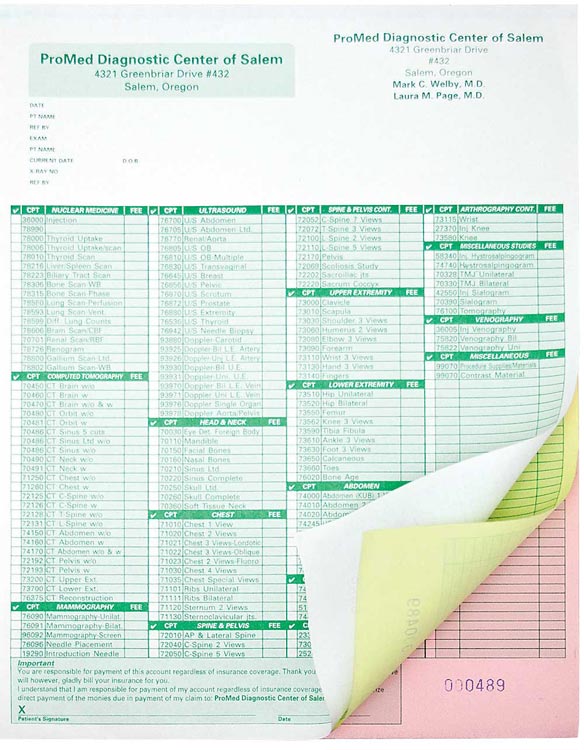 Healthcare Forms - Diagnoses Billing Sheet